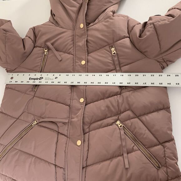 Jessica Simpson Puffer Coat Women L Purple Oversized Hood Full Zip Winter Warm - Picture 8 of 14